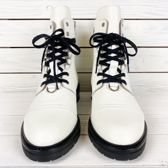 NEW All Saints Lira Hiker White Leather Boots 11 - Picture 10 of 16